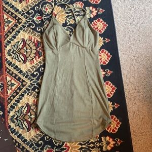 Hot olive green minidress
